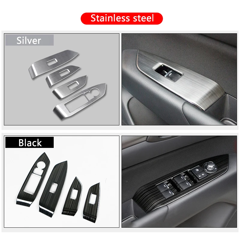 Car Interior Door Armrest Panel Window Switch Lift Buttons Cover Trim Sticker For MAZDA CX-5 CX5 CX 5 2017 2018 2019 Accessories