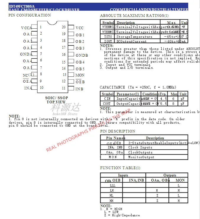 5 cái/lốc IDT49FCT3805AQG IDT49FCT 3805AQG SSOP20 Còn Hàng