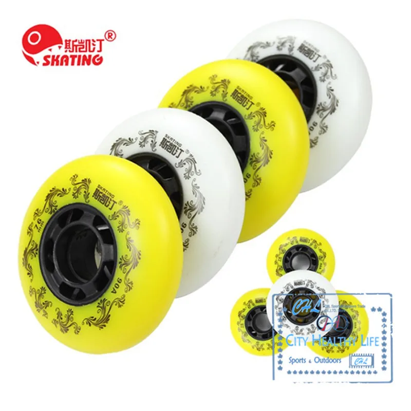 [52 104 208 Flints Spark wheel] 8 Pcs Original SKATING FireStone Sparking Inline Skates 90A Wheel, For Sliding Braking Fire