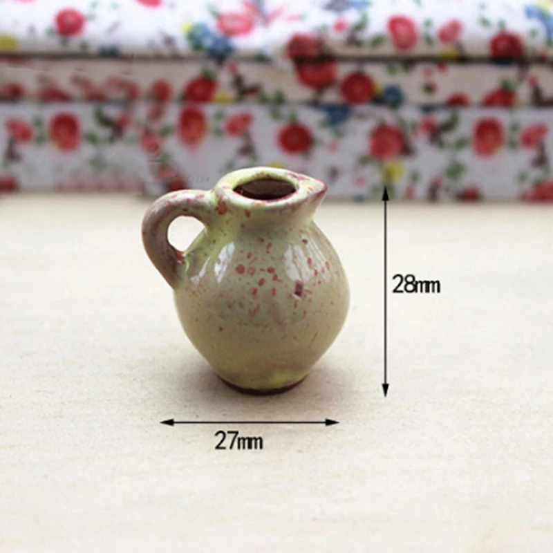 1pcsMini Ceramic Pottery Vase Doll Miniatures 1:12 house Accessories Decorative Miniature Porcelain Dollhouse Furniture Toy