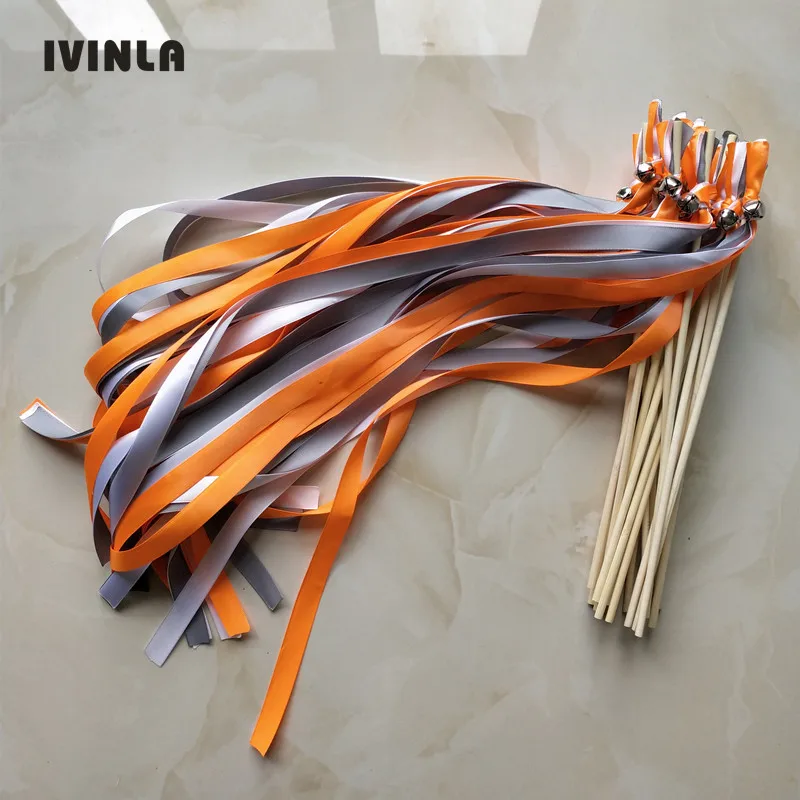 50pcs/lot orange white and grey wedding wands for wedding decoration