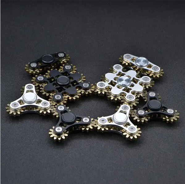 Mechanical Brass Gears Fidget Spinner Fingertip Finger Top Gyro Toys EDC ADHD Fidget Hand Spinner Spiral Desktop Anti Stress Toy