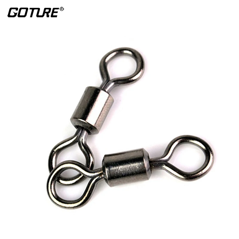 

Goture 200pcs/bag MS 2# 4# 6# 8# Rolling Fishing Swivels Fishing Accessories Connector