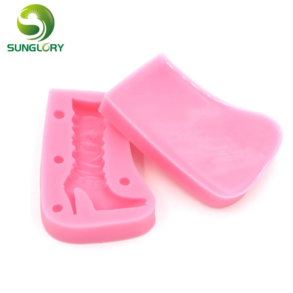 2PCS High-heeled Boots Baking 3D Silicone Cake Mold Fondant Cake Decorating Tools DIY Gum Paste Lady's Shoe Moldes De Silicona