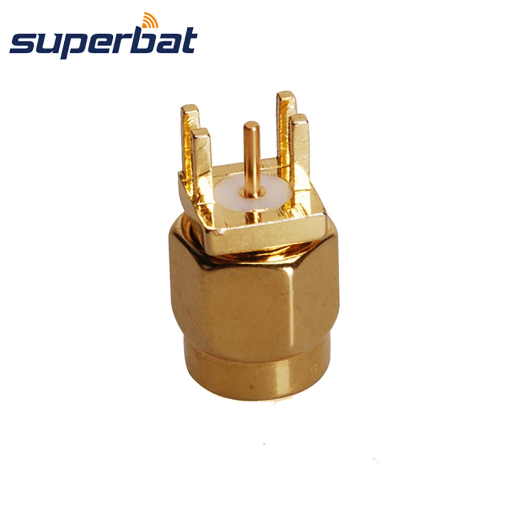 Superbat RP-SMA End Launch Male(Female in) Vertical PCB Mount 1.6mm 0.062