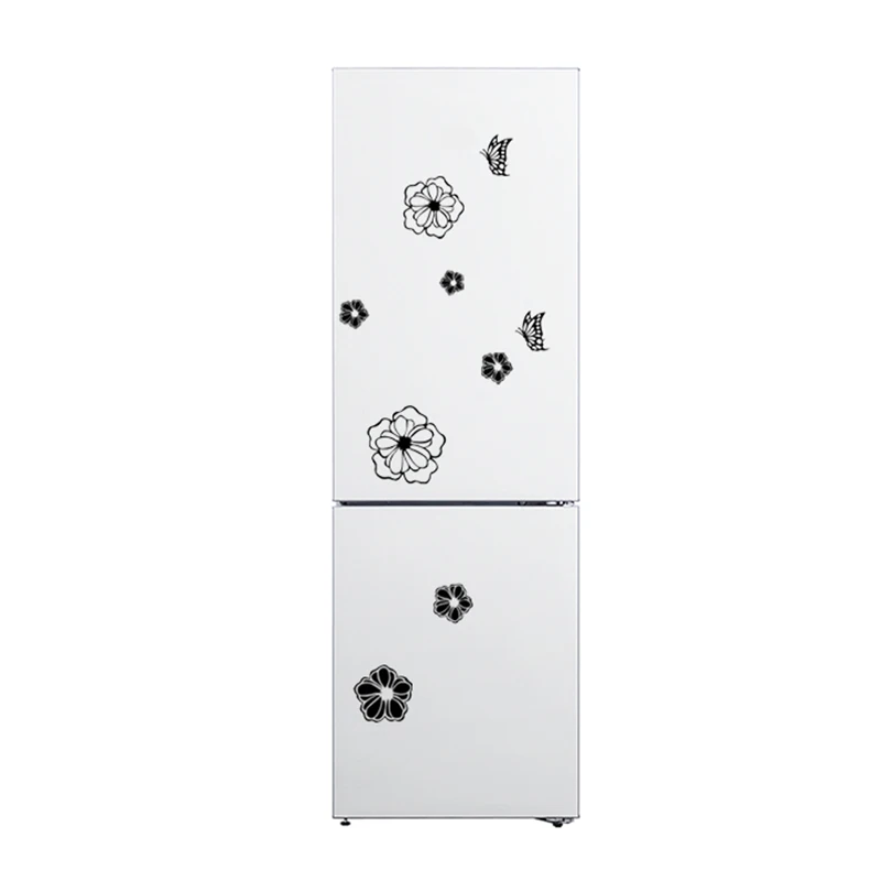 冷蔵庫用の3Dウォールステッカー,家の装飾,リビングルーム,蝶,花,木,創造的なアート