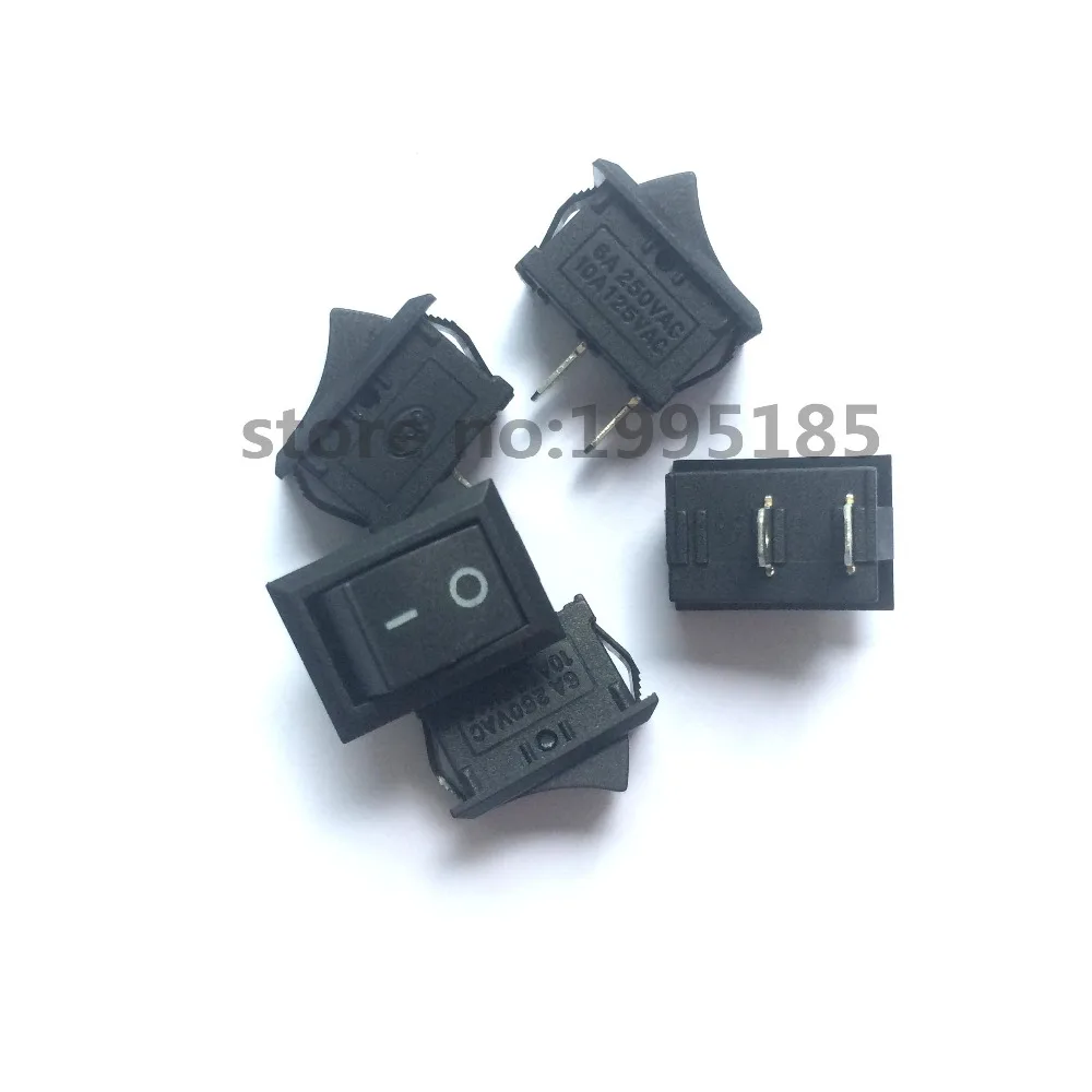 5Pcs/Lot Black Push Button Mini Switch 6A-10A 110V 250V KCD1  2Pin Snap-in On/Off Rocker Switch 5PCS/Lot 21MM*15MM BLACK