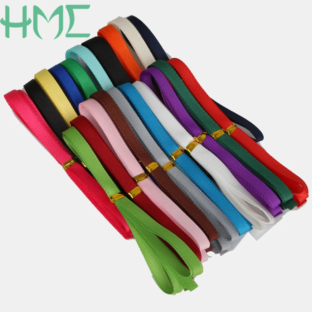 New Arrival 7mm(1/4") 5 yards/lot Mixed Color Grosgrain Ribbons for Wedding Party Decoration & DIY Gift Wrapping Scrapbooking