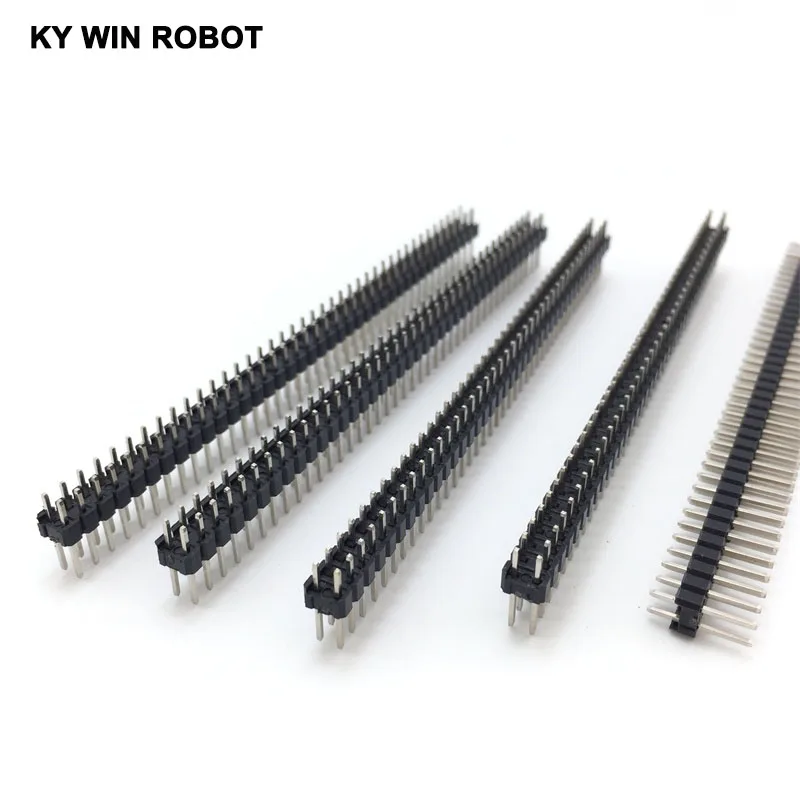 10 pces 2.54mm 2x40 pinos macho dupla fileira pino cabeçalho tira