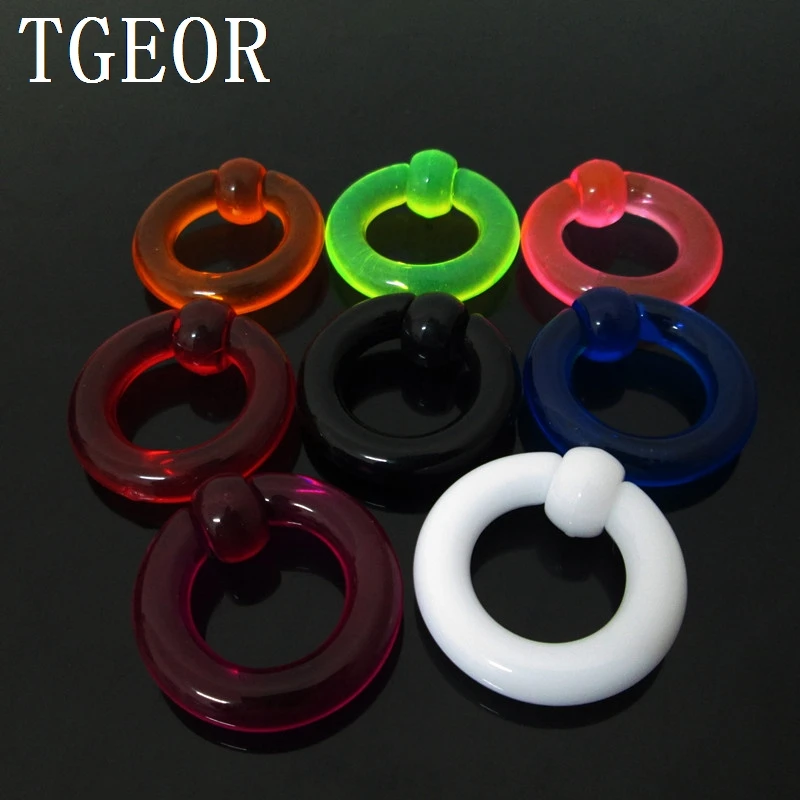 Charm 120pcs mixed 6 gauges and mixed multi-colors transparent UV acrylic BCR piercing captive ring hot order