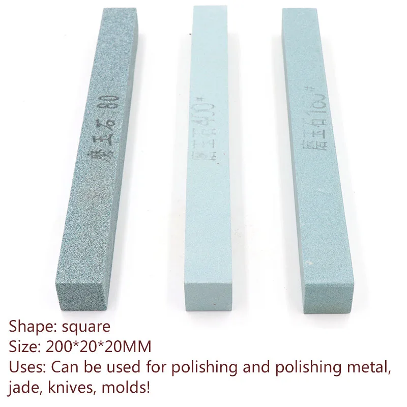 1pc 80-3000 Grit Square Jade Knife Sharpener Sharpening Stone Green Silicone Carbide Oil Stone Polish Grinding Tools 200x20mm