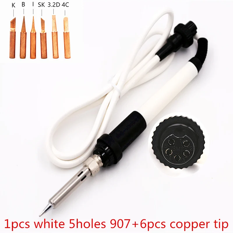 SZBFT 50W White Soldering Iron Handle for HAKKO 907/ESD 907 936 937 928 926 Soldering Station with soldering tip