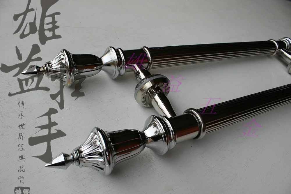 Chinese antique glass door stainless steel doors of Hotel Club KTV large handle door handle