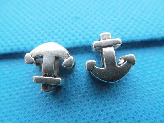 50pcs Antique Silver tone/Antique Bronze Anchor Slider Spacer Beads Charm/Finding,Bracelet & Necklace Beads ,DIY Accessory