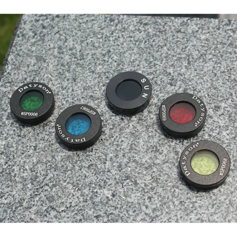 5PCS/Set Datyson 0.965 Inch Black Red Yellow Green Blue Astronomical Telescope Accessories Sun / Moon / Nebula Filter