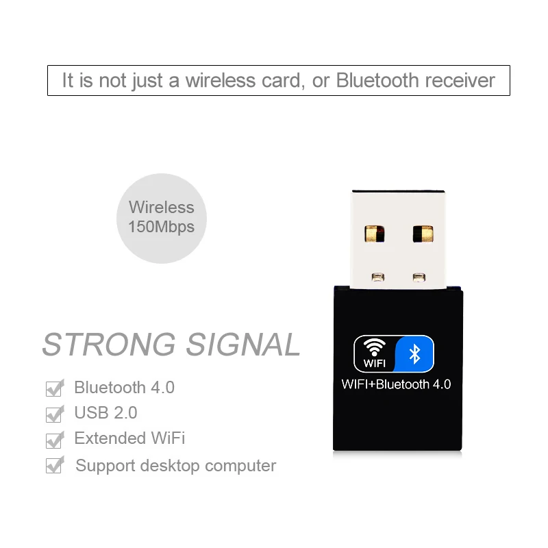 VAORLO Wireless Receiver Bluetooth 4.0 Adapter Dongle Mini USB Lan Adapter For Computer Desktop Support Windows XP Vista WIN8 10