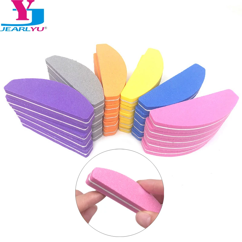 

100 Pcs/Lot Nail Sponge File Block Nails Files Professional Lixa Banana Lime Ongle Mix Color UV Gel Polish Sanding Nail File Set