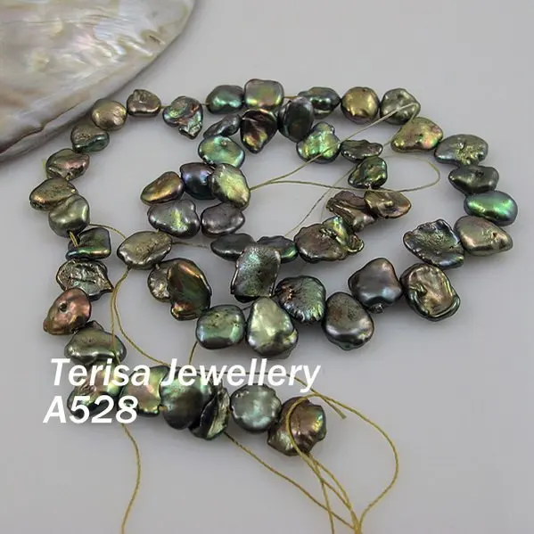 Nice Green Color Fresh Water Pearls Size:7-8mm Length15.5inch.New Shaper of Fresh Water Pearls Wholesale.