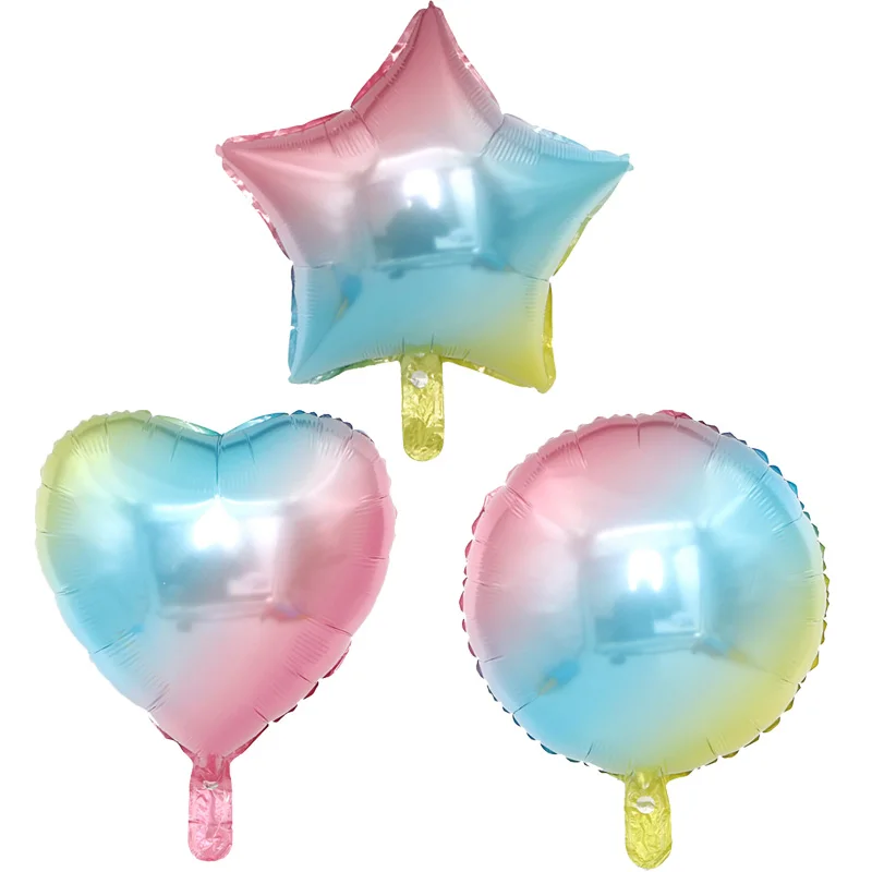 1PC 18-inch Rainbow discoloration balloon Aluminum foil helium balloons Wedding birthday party decoration supplies globos