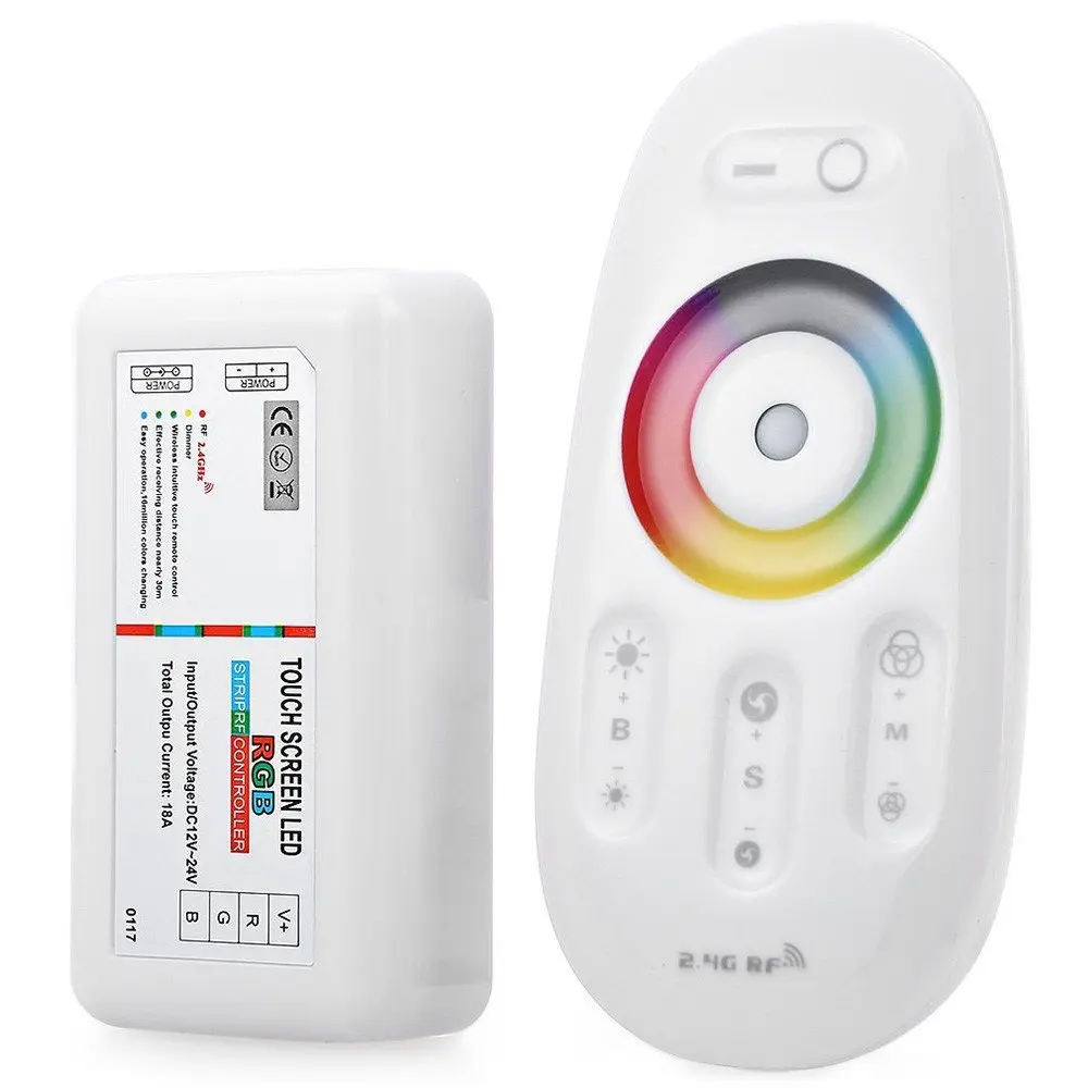 2.4G RF Wireless LED RGB Colorful Touch Screen Remote Controller Control 6A per Channel for RGBW RGBCW Strip Light