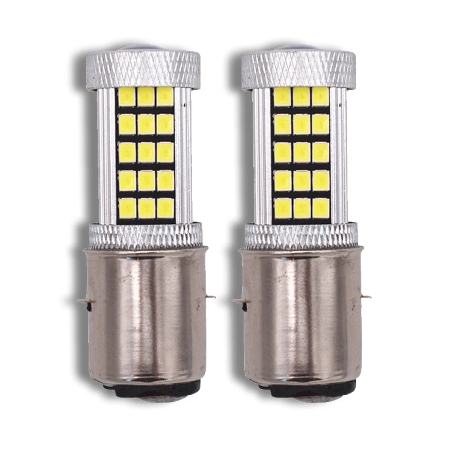 

2pcs 12V BA20D 2835 66SMD LED Headlight Fog Light DRL Bulb Motorcycle Bike ATV