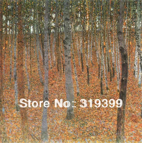 

Oil Painting reproduction on Linen Canvas,Beech Forest I by Gustav Klimt,Free fast shipping,Handmade,Museum Quality