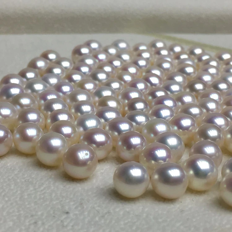 

Drilled Half Hole Round Pearl Beads Round Shape With Flawness Strong Luster 7-9mm Cultured Natural Freshwater Pearl