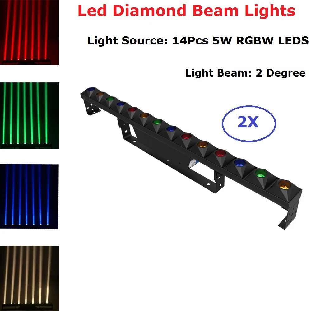 

2XLot Led Diamond Beam Lights 14X5W RGBW 4 Colors LED Bar Party Lights DMX Stage Wash Effect Lights Perfect For Disco Club Xmas