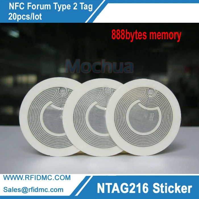 Ntag216 Stickers NTAG216 Lable NFC Tag 888 Bytes 25mm Diameter For All NFC Phones