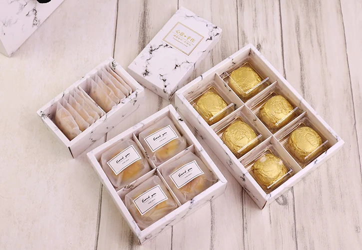 4 Size Marble Design Cake Paper Box Cheese Chocolate Paper Box Wedding Party Cookies Paper Gift Box 100pcs/lot Free shipping