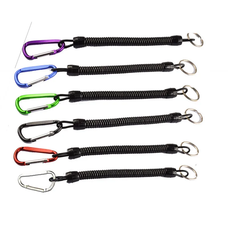 1 Pcs Fishing Tools Anti-Lost Lanyard Telescopic Elastic Retention Rope Safety Spring Lanyard Rope Key Ring Chain Accessories