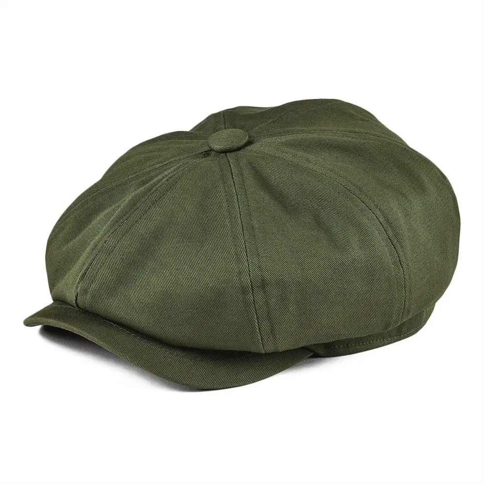 Czapka Newsboy BOTVELA męska z bawełny twill, czapka z ośmioma panelami, czapka Baker Boy damska, retro duże czapki męskie, boina, zielony beret