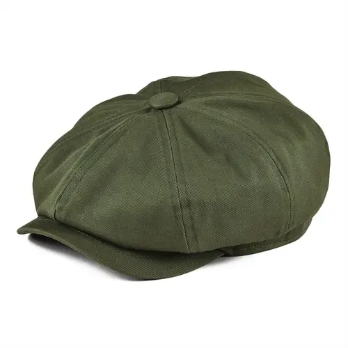 Imagen 1 del producto BOTVELA gorra Newsboy de sarga de algodón para hombre, sombrero de ocho paneles, gorras de panadero para mujer, sombreros grandes Retro, Boina verde para hombre