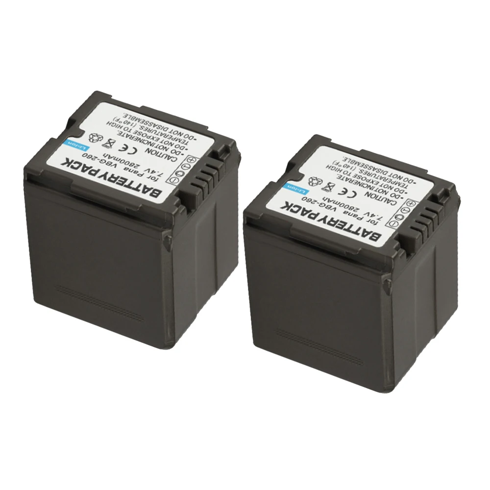 2Pcs VW-VBG260 VBG130 Camcorder Battery for Panasonic AG-AC7 AG-AF100 AG-HMC40 AG-HMC80 AG-HMC150 HDC-HS250 HDC-HS300,HDC-HS700