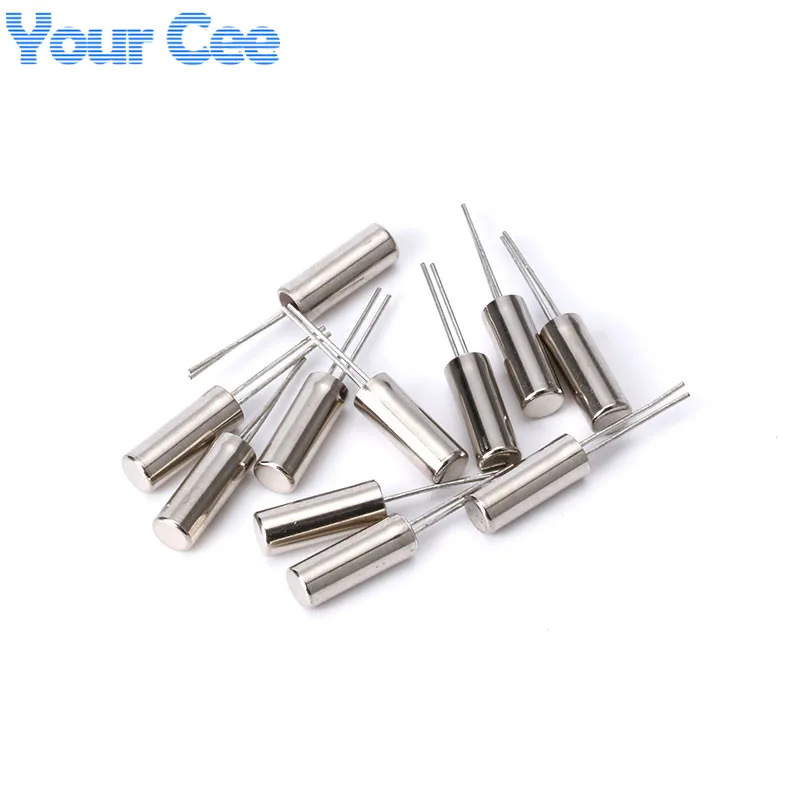 10pcs 32.768 kHz 32768HZ Frequency Oscillator Crystal Cylender 3X8mm Load Capacitance 12pf Tolerance 20ppm