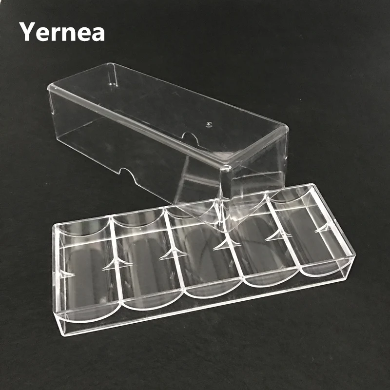 

Yernea High-quality Texas Poker Chips 100Pcs Box Transparent Acrylic Portable Game Chip Box Baccarat Box Tray