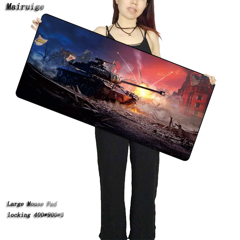 

Mairuige Shop 900*400mm Laptop Gaming World of Tanks Mouse Pad Locking Edge for LOL Dota2 CS GO Mouse Mice Pad for Game Player