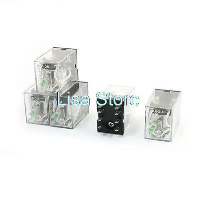 

5pcs Green LED Indicator Light DC 24V Power Relay DPDT 2NO 2NC HH52P MY2J