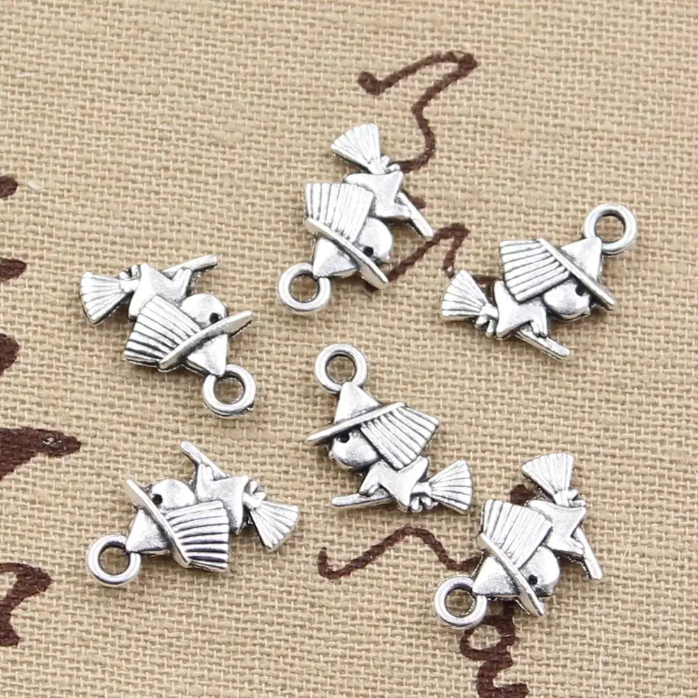 

20pcs Charms Cute Witch Riding Broomstic 16x12mm Antique Making Pendant fit,Vintage Tibetan Bronze,DIY Handmade Jewelry