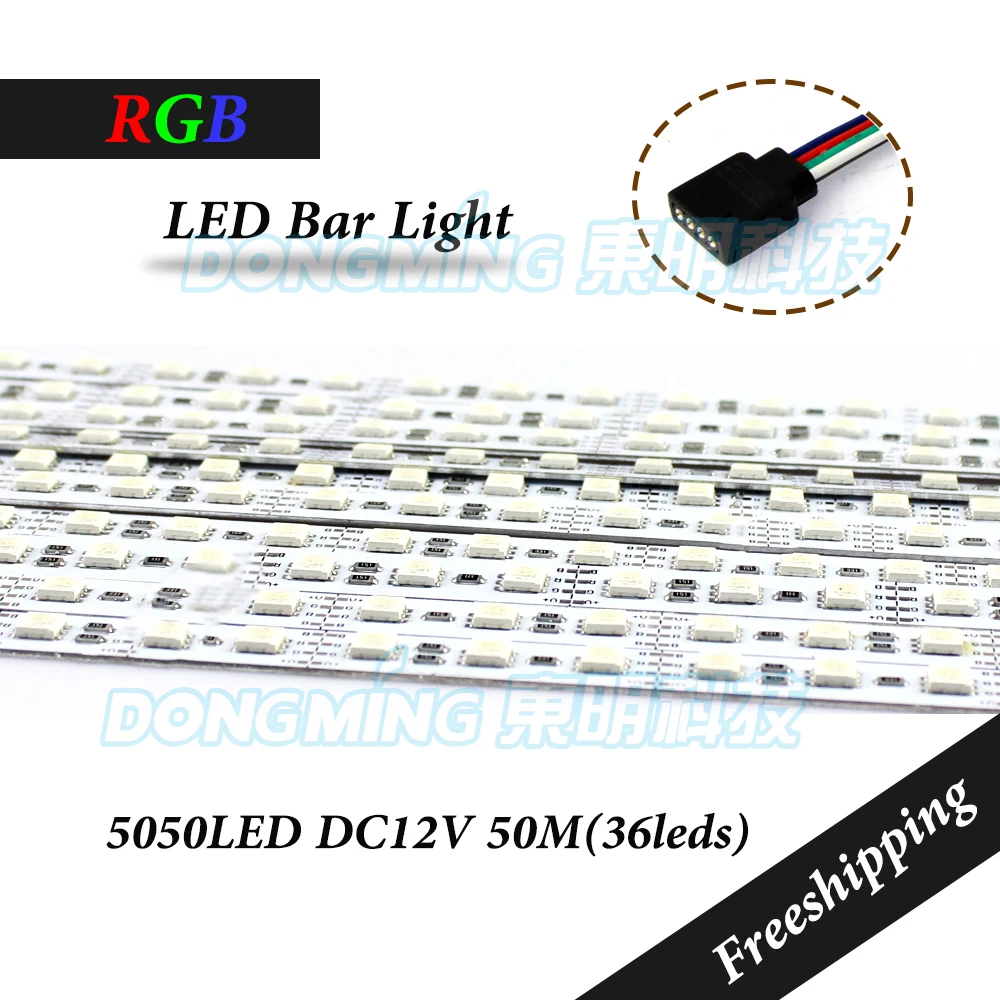 100pcs 0.5m 5050 LED 36LEDs/50CM Super Bright rigid Hard Light DC 12V non waterproof White Warm White Cabinet Led Bar Strip