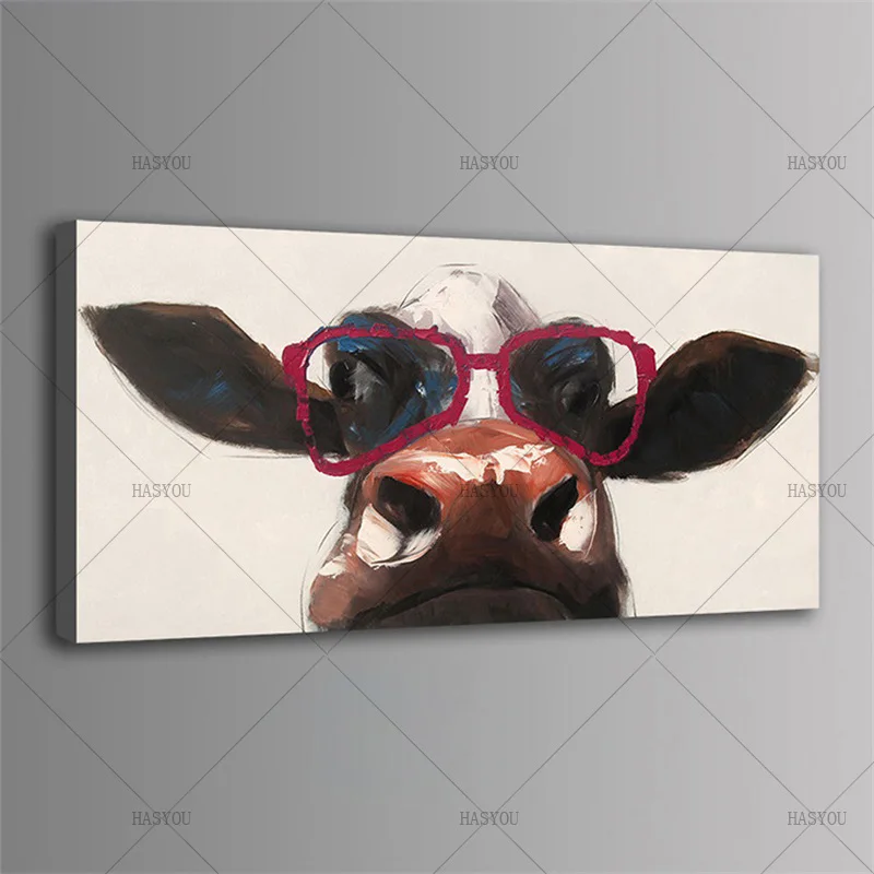 

Big Size Paintings Handmade Wall Painting Color Cow Picture on Canvas Abstract Home Decor Animals Oil Painting Wall Pictures