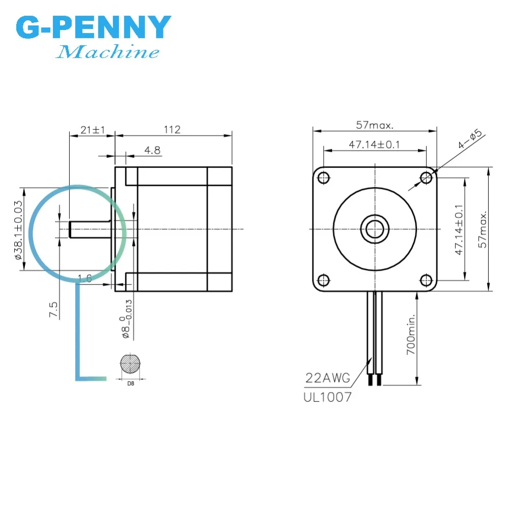 NEMA23 stepper motor 57x112mm 4-lead 3A 3N.m / Nema 23 motor 112mm 428Oz-in for 3D printer for CNC engraving milling machine