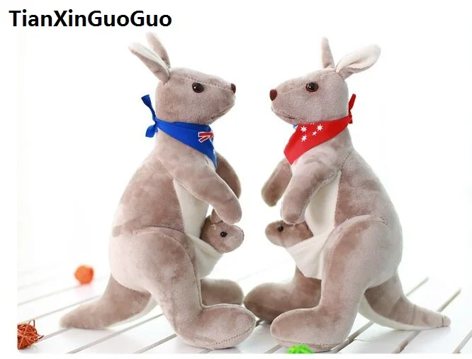 

large 45cm stuffed toy Australia kangaroo with scarf flag plush toy soft doll birthday gift h2009