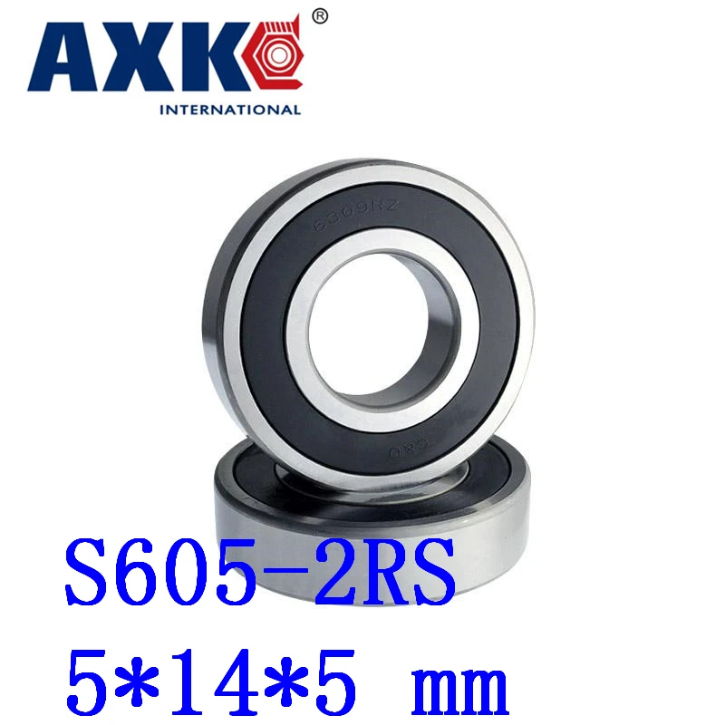 Thrust Bearing Sus440c Environmental Corrosion Resistant Rubber Seal Cover 5x14x5mm 10PCS S605 2rs S605RS for Industrial Use