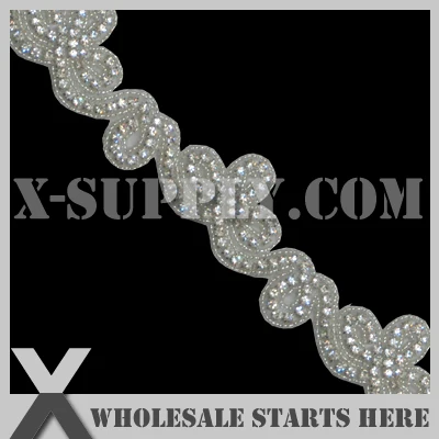 

Free Shipping Crystal Rhinestone Applique Beaded Trim for Wedding Bridal Sash,X1-RAT1110,Wholesale Bulk Order