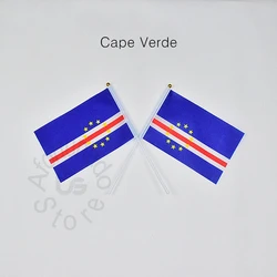 Cape Verde 14*21cm 10pieces banner  Hand waving Flag National Flag for meet,Parade,party.Hanging,decoration