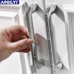 24K Gold Or Chrome Czech Crystal Drawer Cabinet Knobs Wardrobe Door Handle Furniture Knobs Pull Handles 2 Size Never Fade