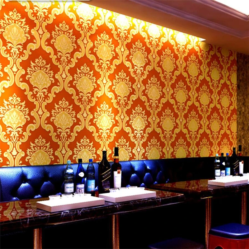 beibehang new European wallpaper luxury high-end atmosphere ktv reflective 3d flash karaoke theme box gold foil black wallpaper