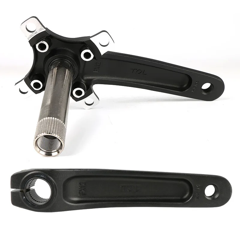 Meijun Mountain Bike Hollow Chain wheel Crank Arm Hollow Left and Right Crank with screws,modified single/double disc