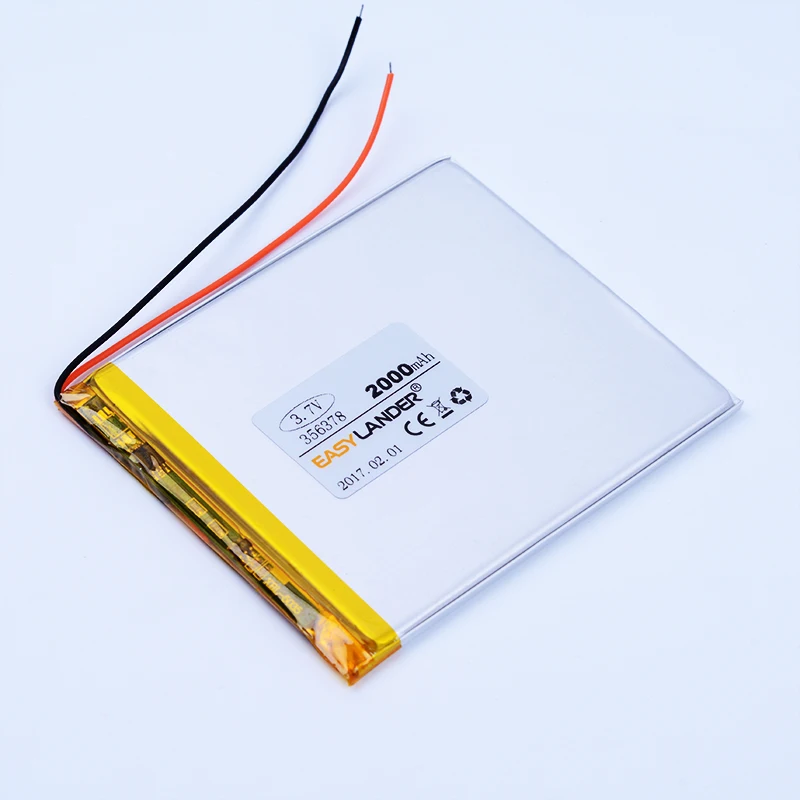 356378 356578 3.7V 2000mAh Rechargeable Lithium Li-ion Li Polymer Battery For Tablet PC Power bank Toys ebook inves wibook 660